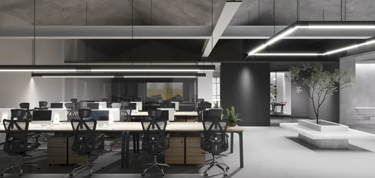 mẫu thiết kế văn phòng xanh