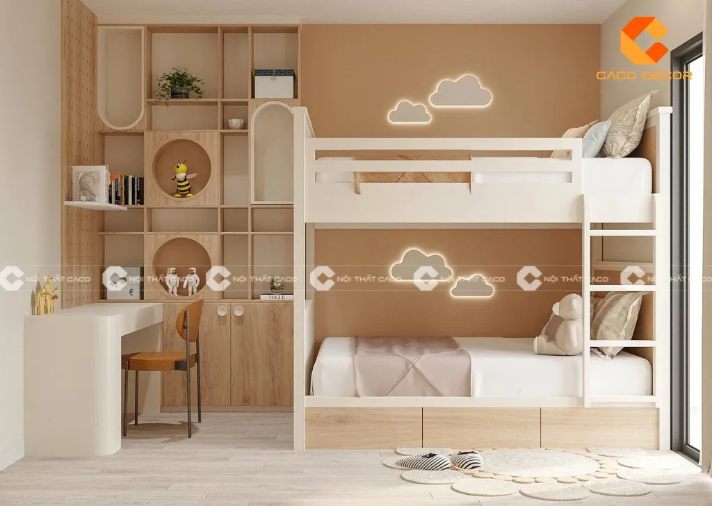 Mẫu phòng ngủ giường tầng mã 01 tại xưởng nội thất CaCo