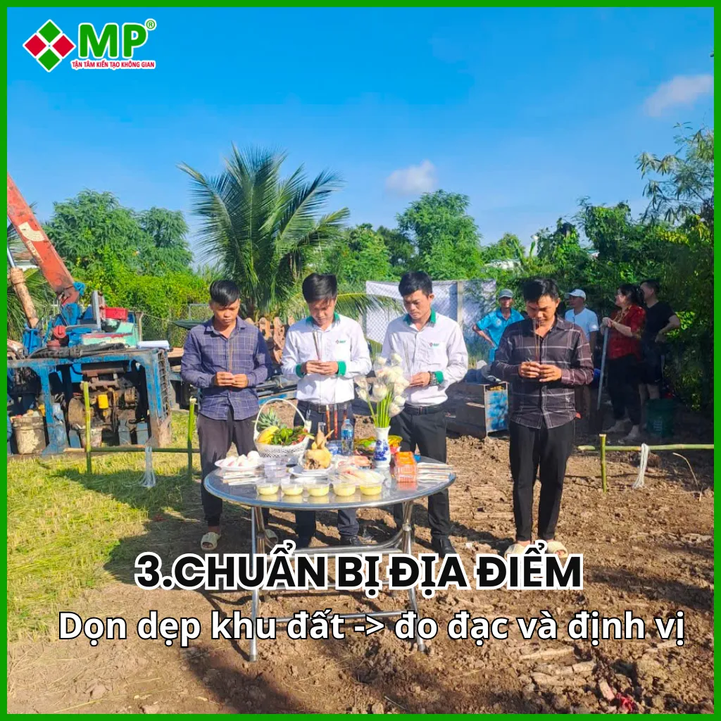 Chuẩn bị địa điểm để thi công xây dựng nhà