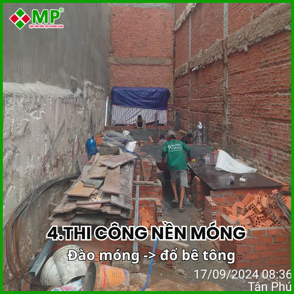 Tiến hành công tác thi công nền móng