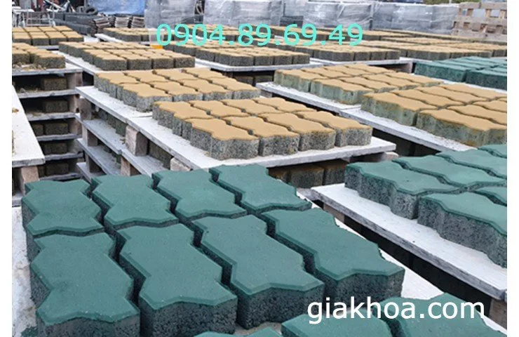 Sản phẩm gạch bê tông sử dụng bột màu oxit sắt