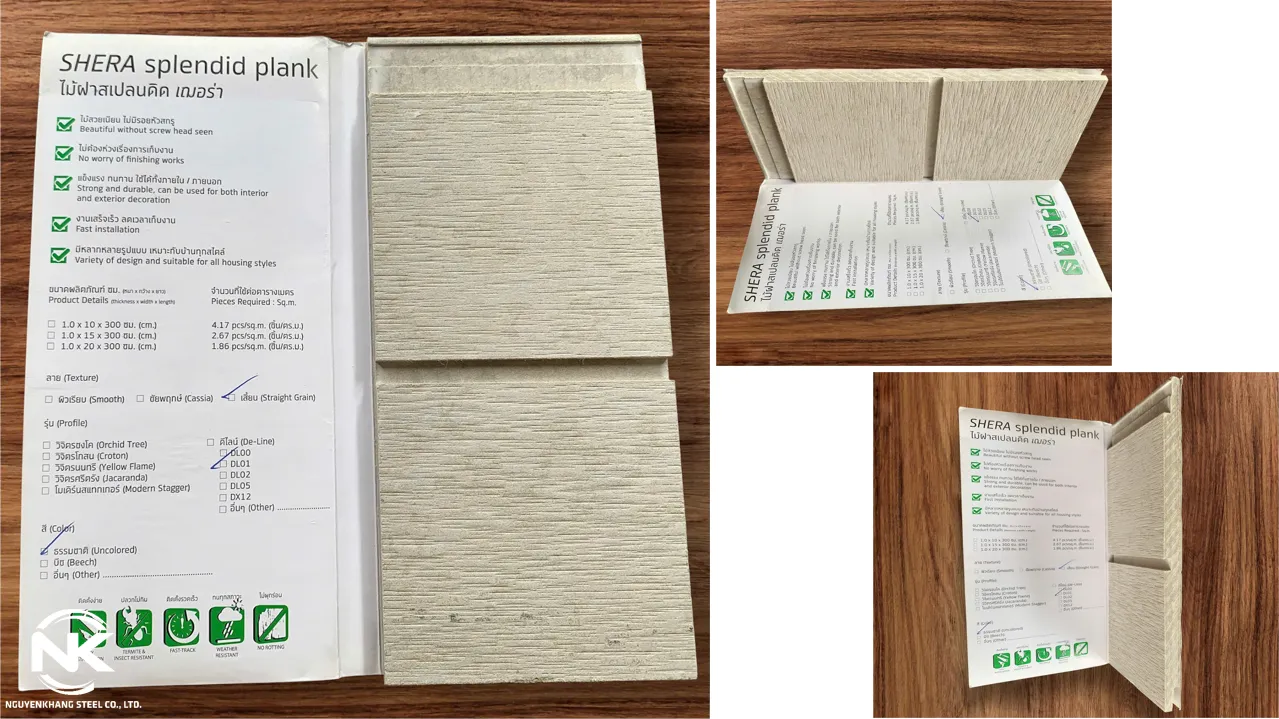 Mẫu sản phẩm DL01 với bề mặt vân gỗ sắc nét và màu sắc trung thực