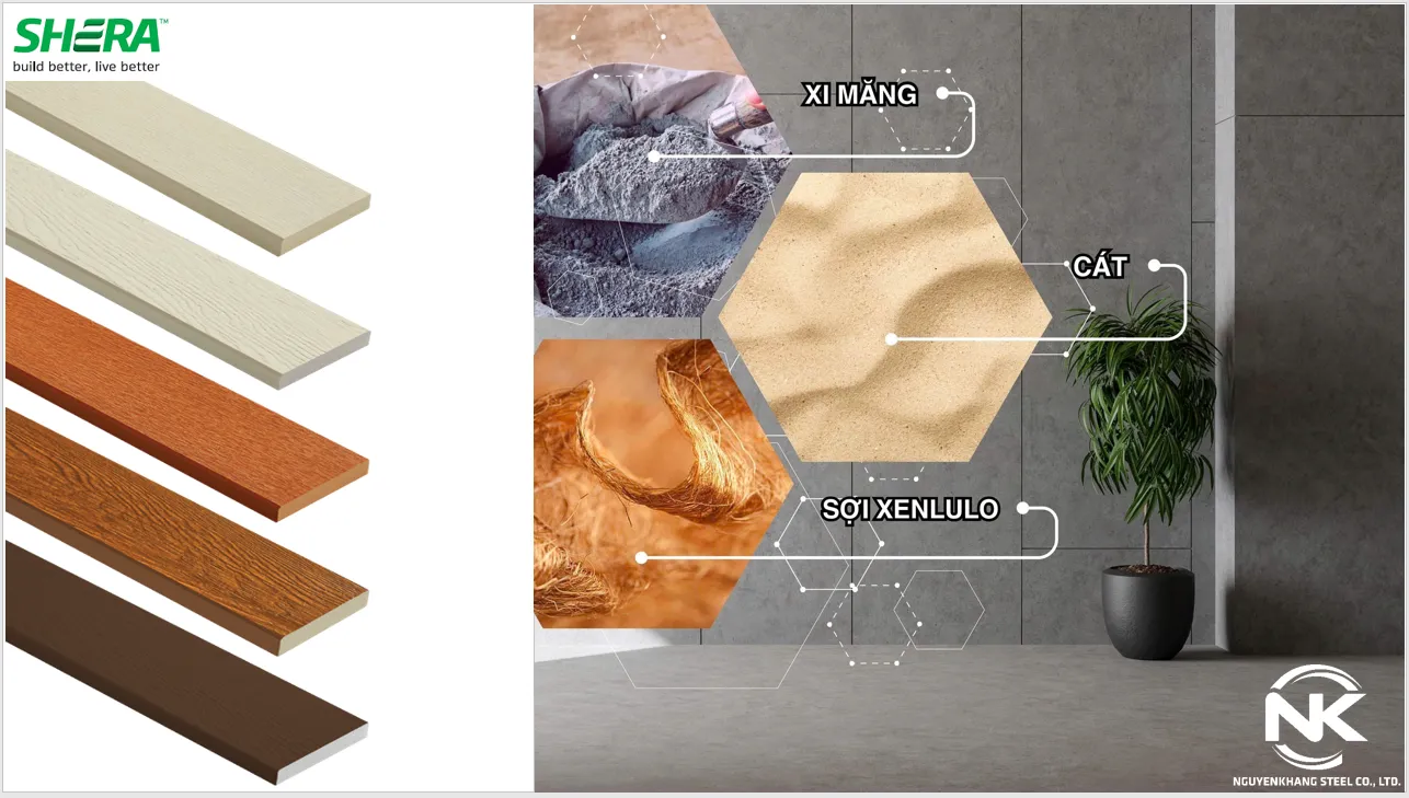 Cấu tạo chi tiết của tấm xi măng giả gỗ với các lớp liên kết bền bỉ