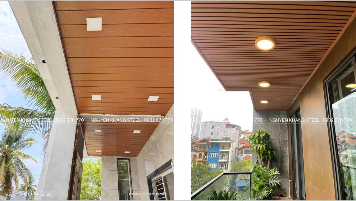 Sử dụng tấm xi măng ốp trần giúp bảo vệ công trình khỏi tác động của thời tiết và tăng tính thẩm mỹ