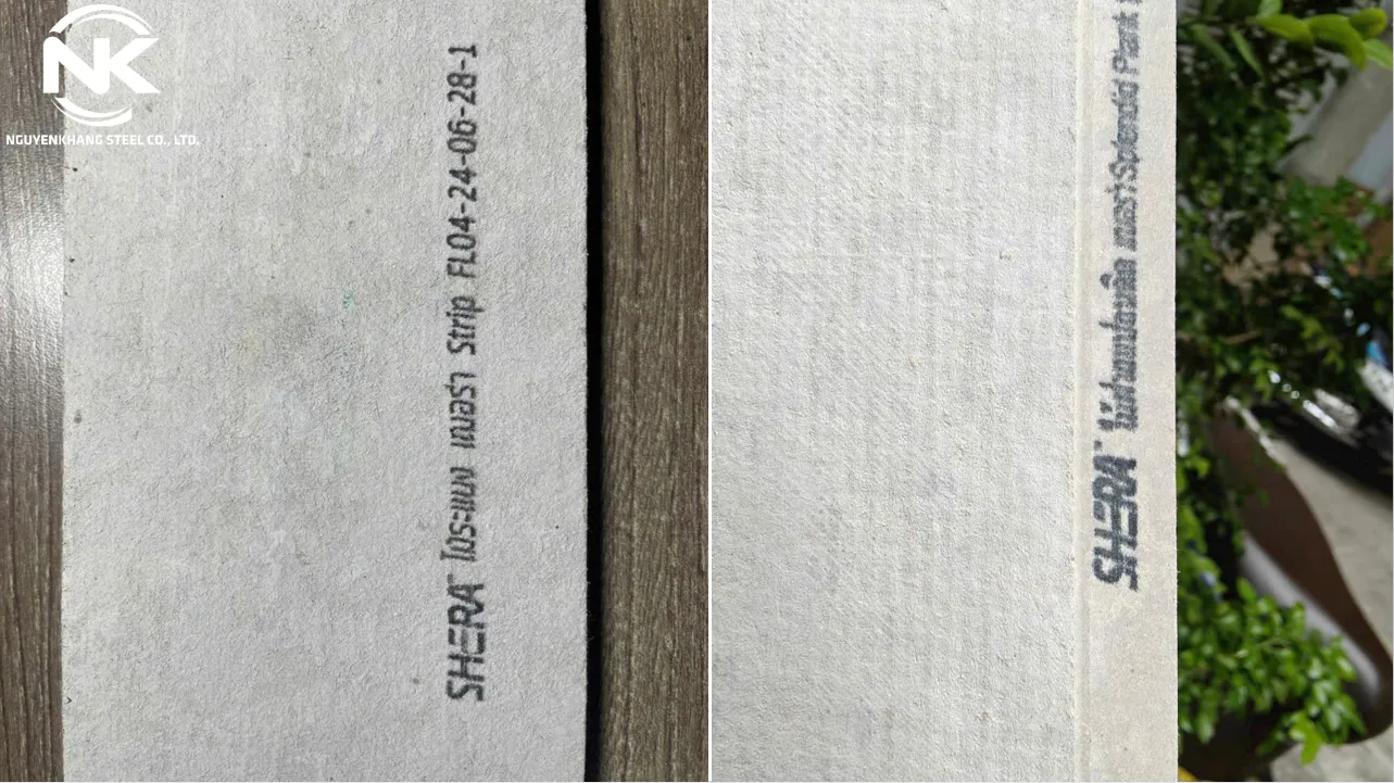 Thông tin in phun mặt sau tấm xi măng giúp phân biệt hàng chính hãng