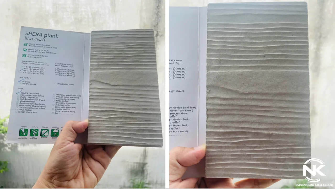 Mẫu tấm xi măng vân gỗ thực tế mang lại cảm giác chân thực như gỗ thật