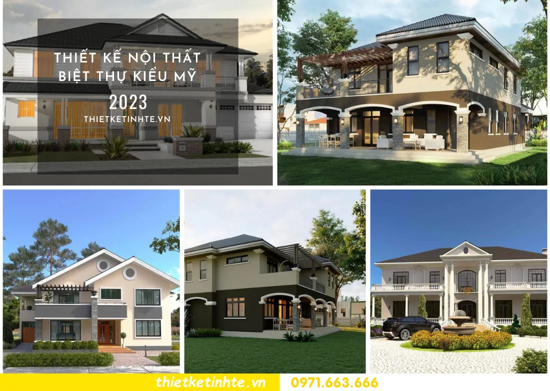 thiết kế biệt thự kiểu Mỹ 1