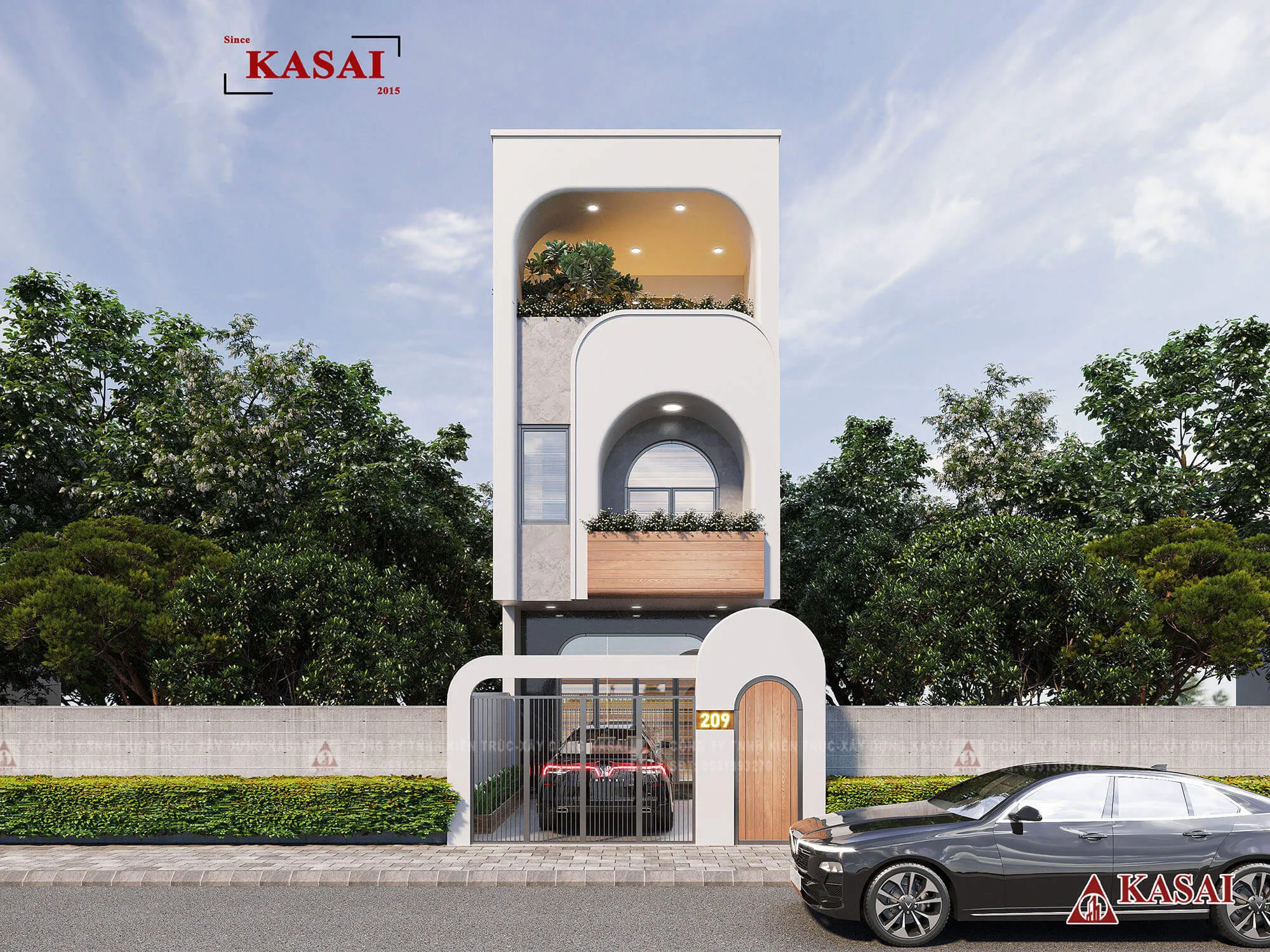 Thiết kế nhà 3 tầng 5x20 hiện đại