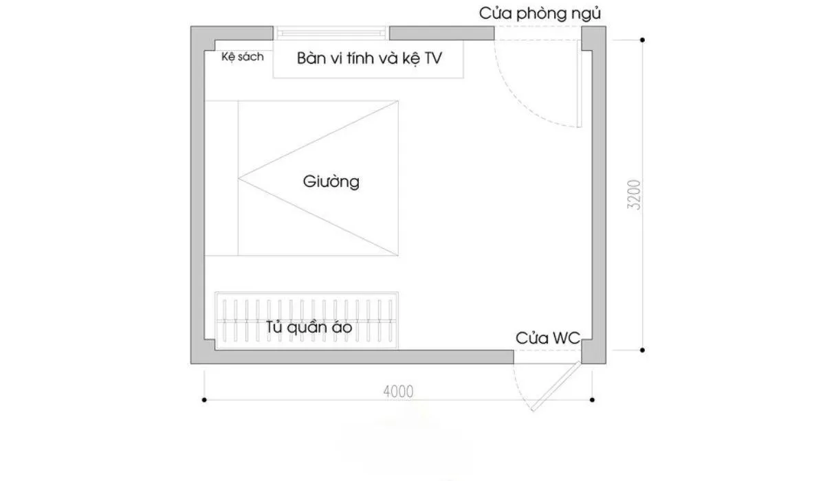 Mẫu bản thiết kế phòng ngủ 10m2 hiện đại với sự phối hợp màu sắc trung tính sang trọng