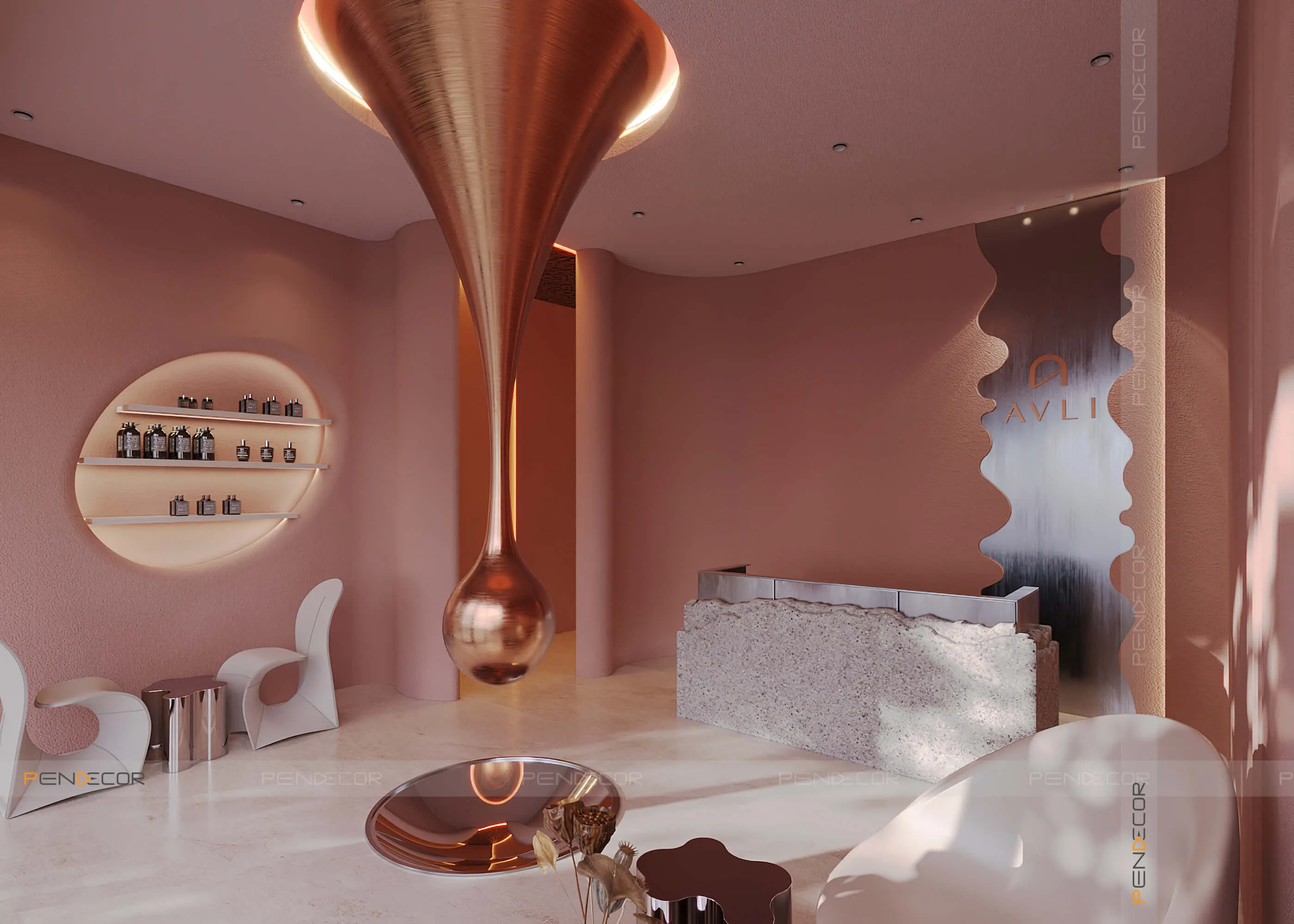 Kỹ sư đang thảo luận bản vẽ thiết kế spa tại hiện trường công trình