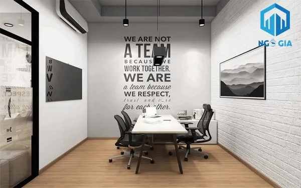 Mẫu 4 – Thiết kế với gam màu sáng giúp văn phòng trở nên rộng rãi