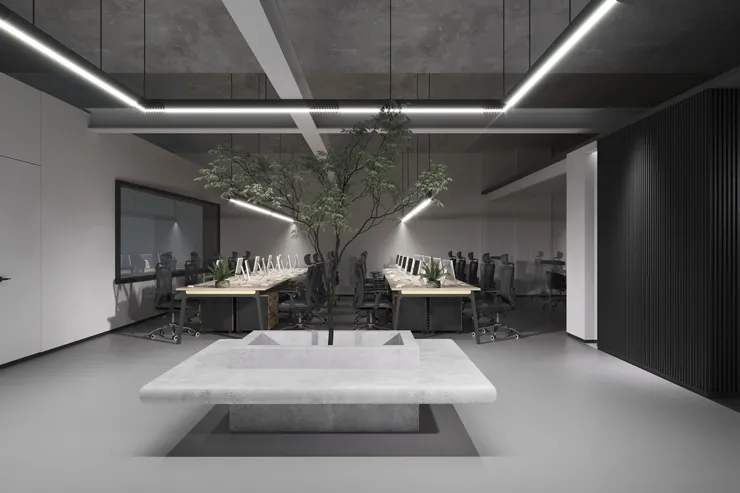 mẫu thiết kế văn phòng xanh