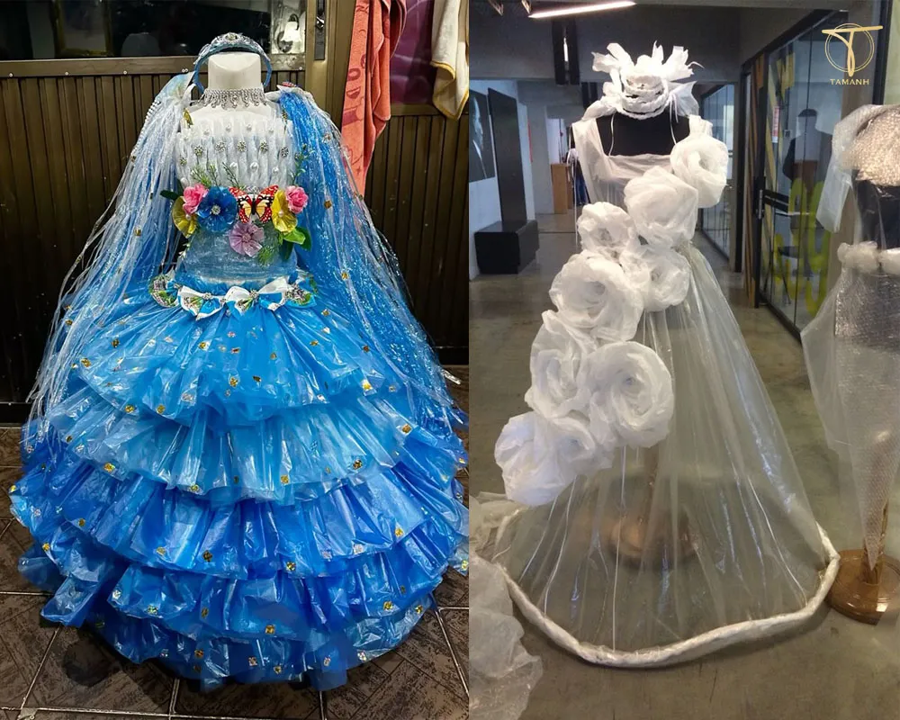 Có khá nhiều ý tưởng làm trang phục tái chế từ áo mưa