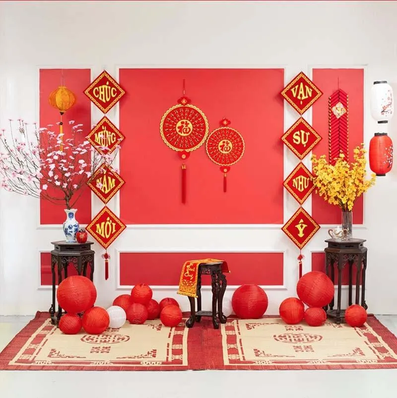 Tiểu cảnh Tết nguyên đán đơn giản