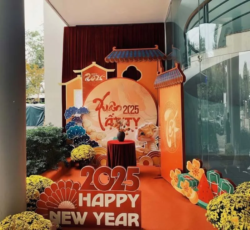 Mẫu tiểu cảnh Tết hiện đại