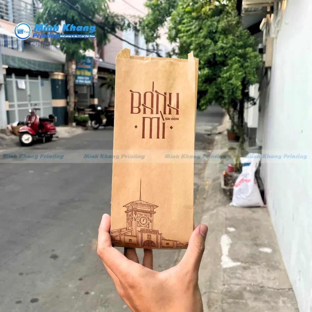 Mẫu túi giấy đựng bánh mì hoa cúc đẹp