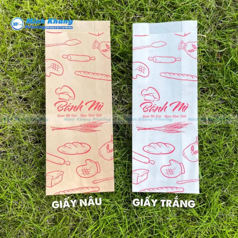 Mẫu túi giấy Kraft đựng bánh mì