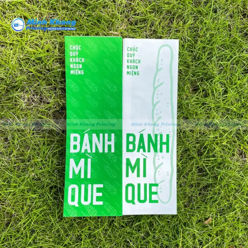 Mẫu túi giấy đựng bánh mì màu xanh lá