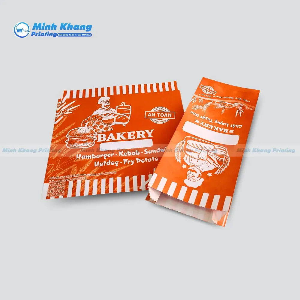 Mẫu túi giấy đựng bánh mì tam giác Kebab & Hamburger