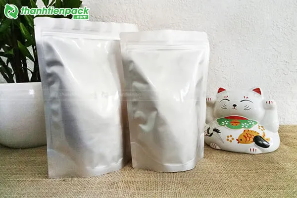 Túi zip bạc đáy đứng