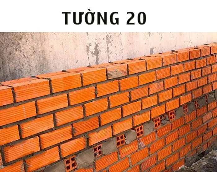 Kỹ thuật xây tường 20 sử dụng gạch nung truyền thống