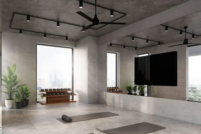 Trần bê tông cần được phủ sơn để tạo hiệu ứng độc đáo