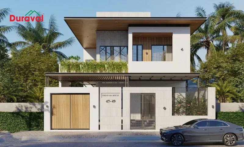 Nhà 1 trệt 1 lầu mái bằng