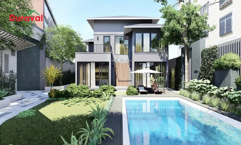 Nhà 1 trệt 1 lầu không gian mở có sân vườn