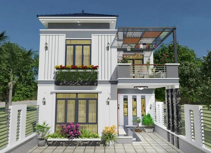 Nhà chữ L 2 tầng 600 triệu