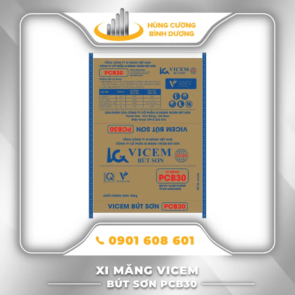 Bao bì xi măng Vicem Bút Sơn PCB30 đạt tiêu chuẩn chất lượng TCVN trong thi công xây dựng