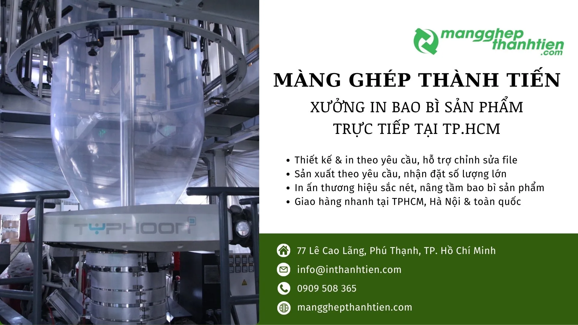Xưởng sản xuất và in bao bì sản phẩm trực tiếp không qua trung gian