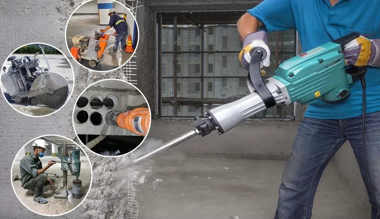 Thiết bị máy cắt bê tông hiện đại phục vụ thi công tại khu công nghiệp Bắc Ninh