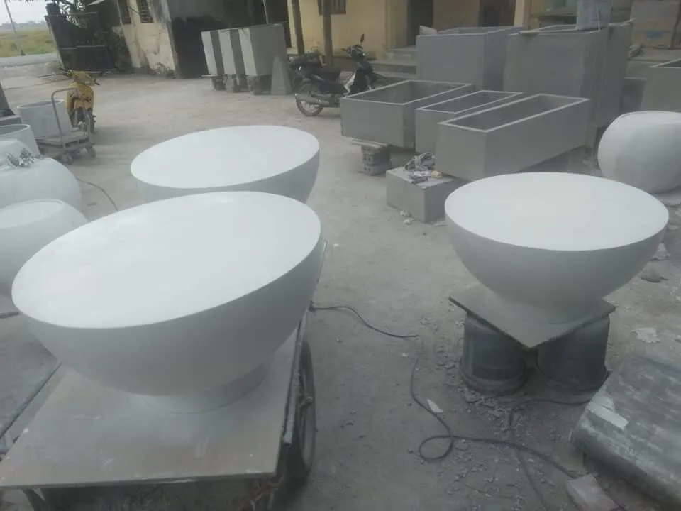 Chậu xi măng nhẹ fiber được sản xuất với độ chính xác cao về mặt kỹ thuật và kích thước